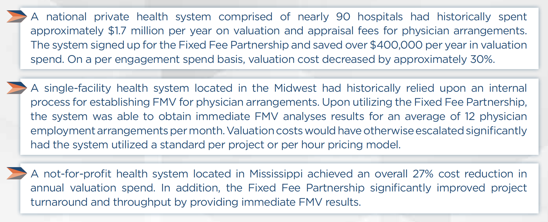 Fixed Fee FMV Case Studies Fixed Fee FMV Case Studies